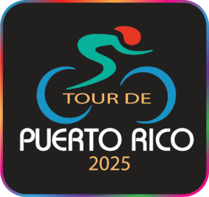 Logo for the 2025 Tour de Puerto Rico cycling event.